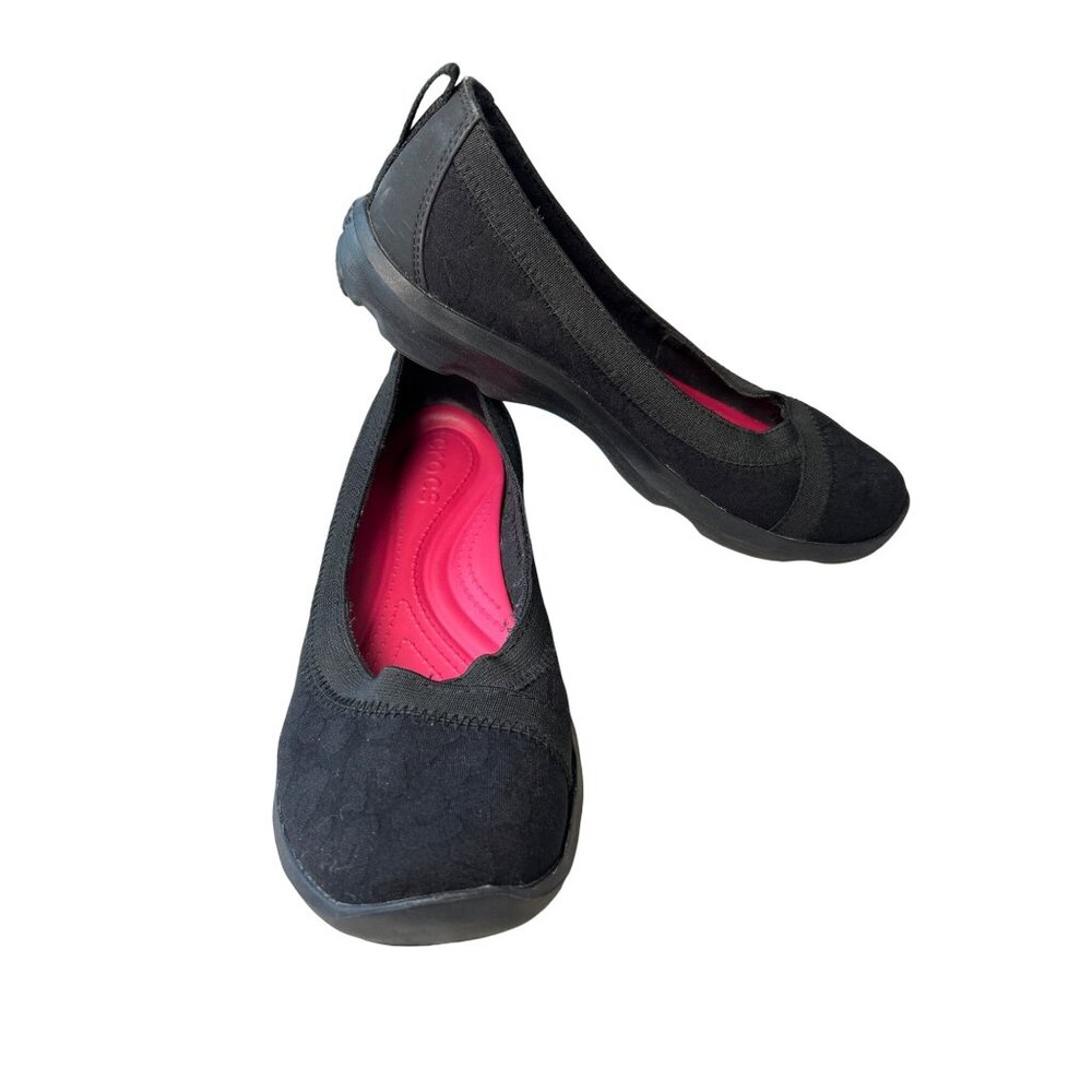 Crocs Busy Day Stretch Flats Women's 6 Cushioned Support Slip On Casual Walking